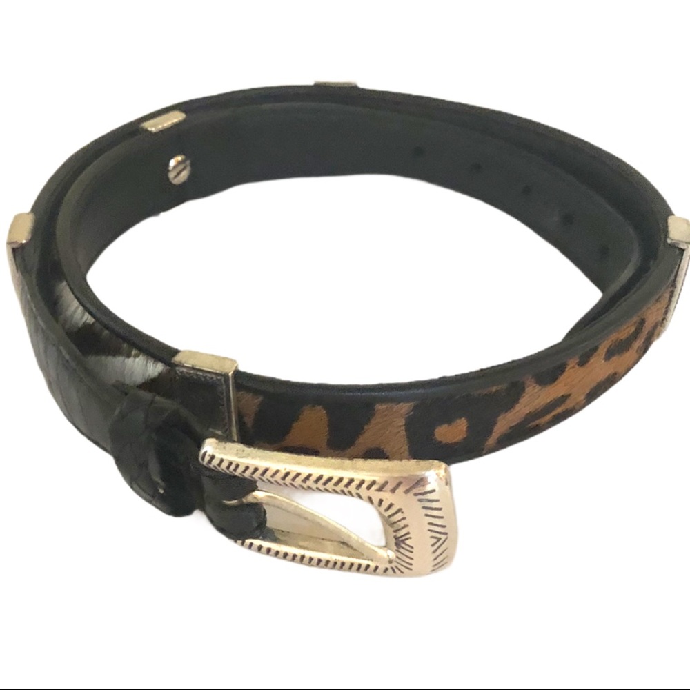 Vintage Brighton Animal Print Leather Belt